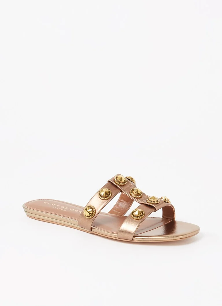 Papuci din piele Octavia de la Kurt Geiger cu finisaj metalic