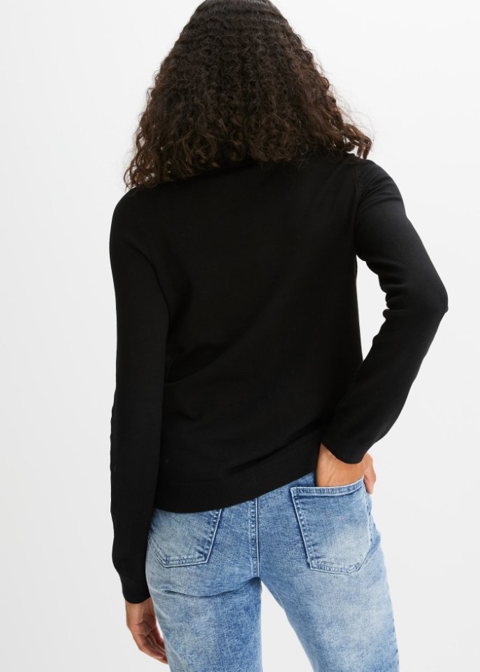 Strickjacke mit Rüschenkragen