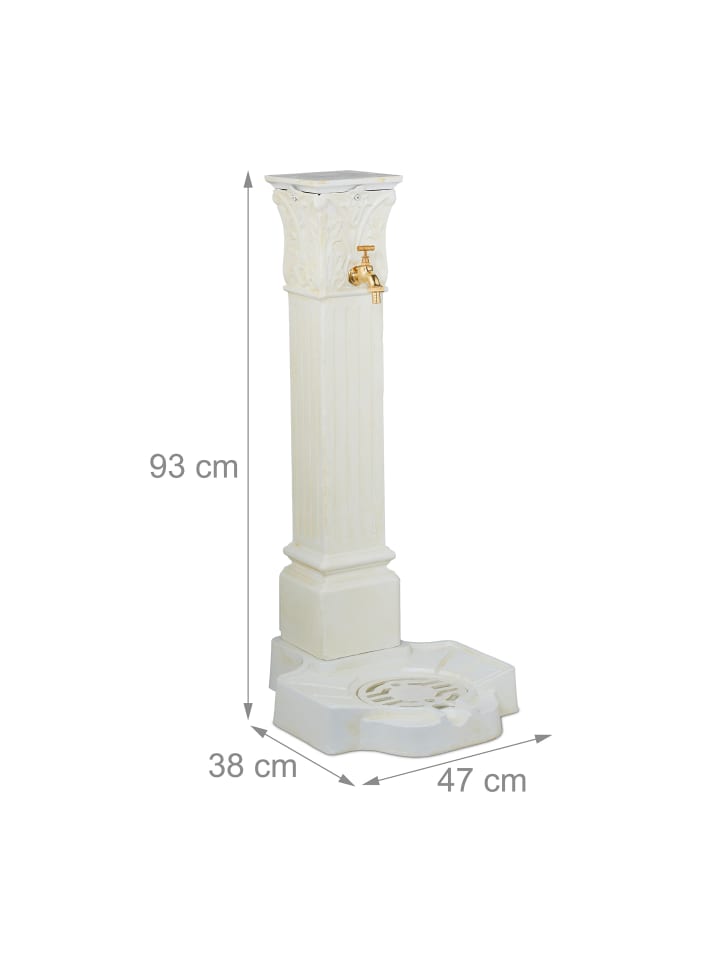 relaxdays Standbrunnen in Weiß - (B)47 x (H)93 x (T)38 cm günstig kaufen onesize