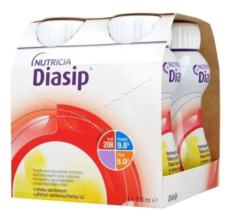 Diasip, Πόσιμο Συμπλήρωμα Διατροφής με Χαμηλό Γλυκαιμικό Δείκτη, Γεύση Βανίλιας