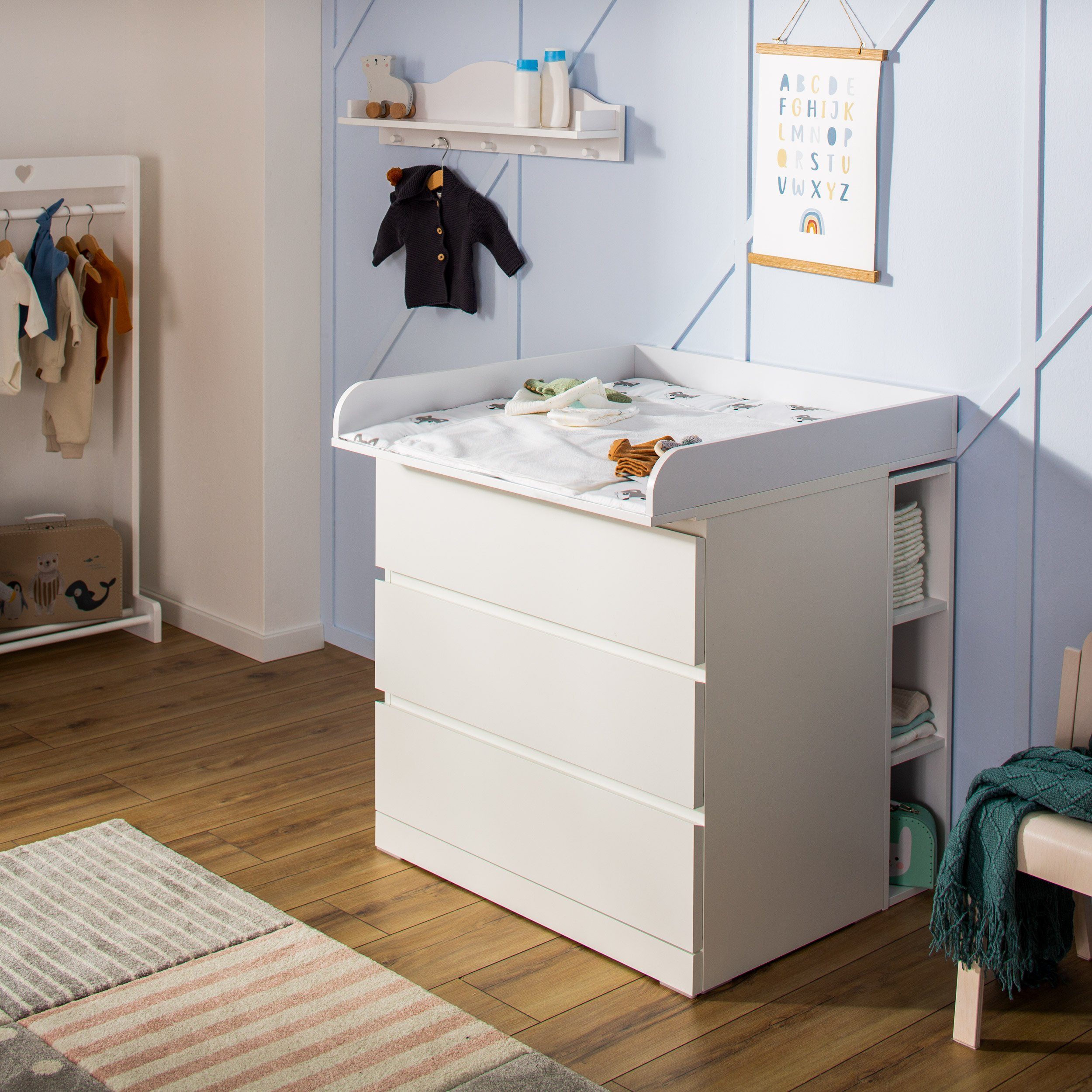 Puckdaddy GmbH Wickelaufsatz Moritz (80x11x78cm) für IKEA Malm Kommoden