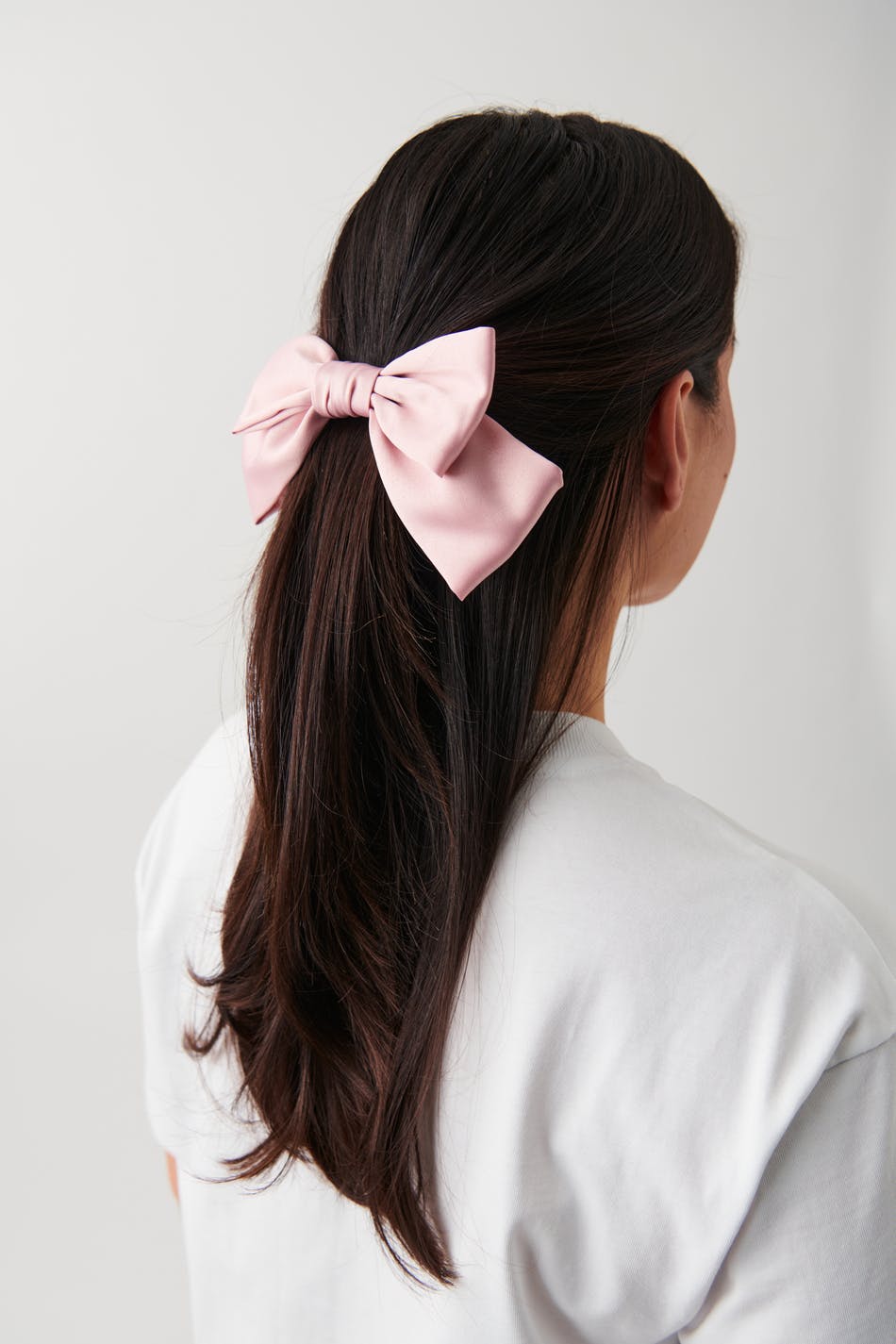 Satin bow hair clip