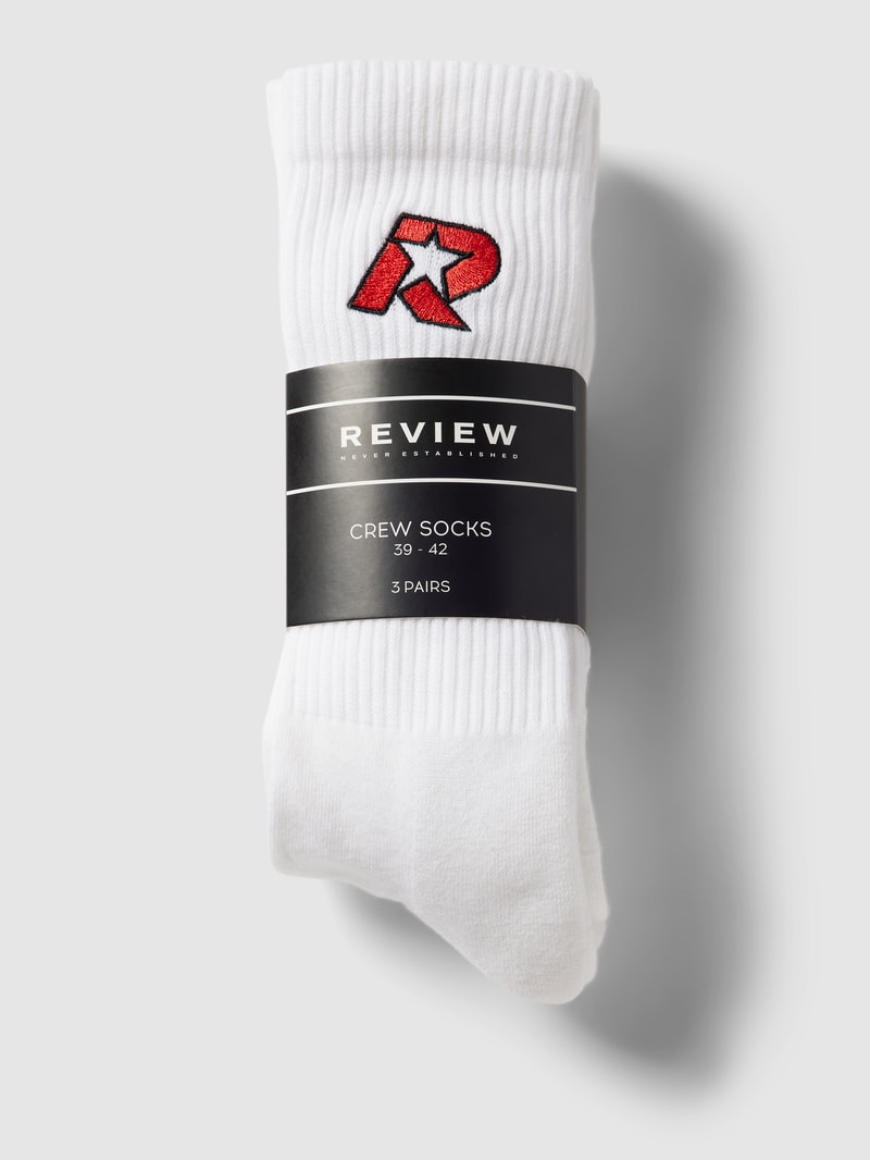 Socken mit Label-Stitchings im 3er-Pack in weiß