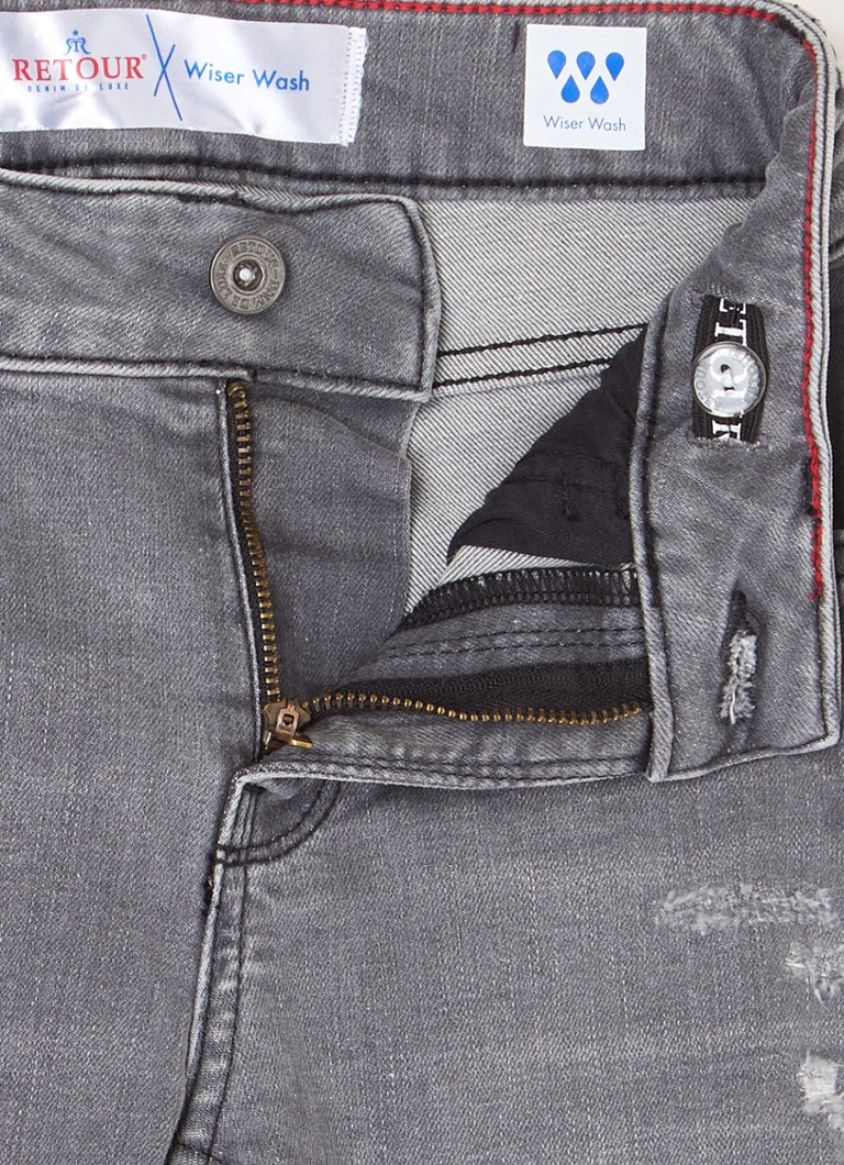Return Jeans Wulf sašaurinātas piegriezuma džinsi ar bojātu apdari