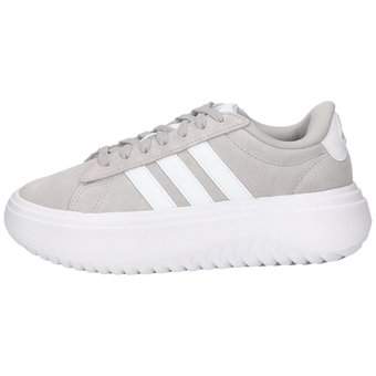 adidas Grand Court Platform Suede in grau