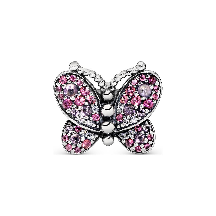 Pandora Charm Moments Rosafarbener Pavé-Schmetterling