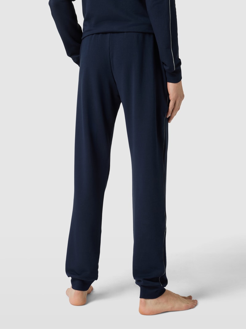 Sweatpants mit Kontrastpaspeln in dunkelblau
