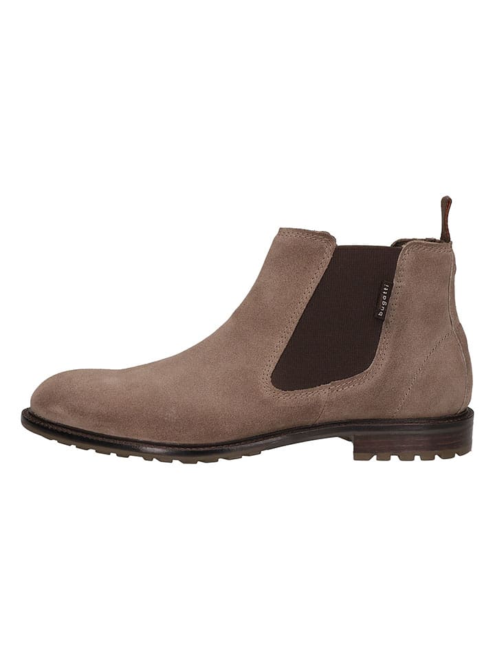 Bugatti Leder-Chelsea-Boots in Beige günstig kaufen