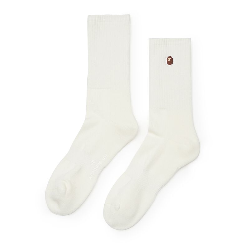 A Bathing Ape Ape Head One Point Socks (3 Pack) white