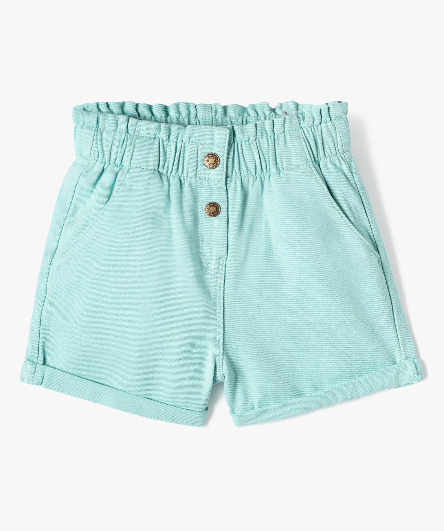 Short fille ultra court taille haute turquoise | GEMO