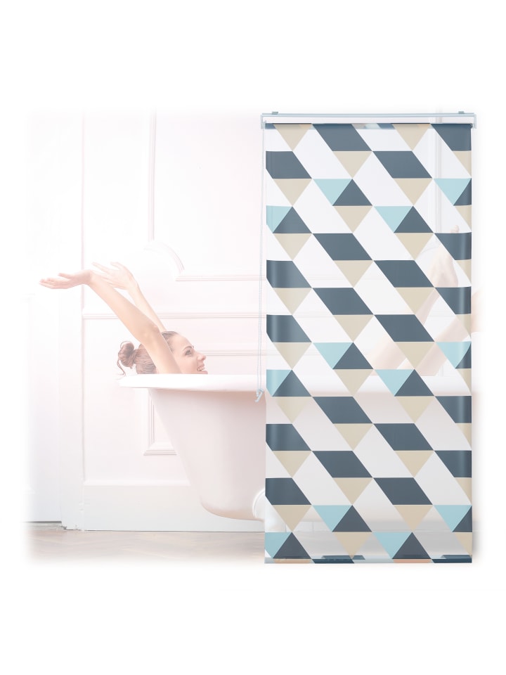 relaxdays Duschrollo Triangle in Bunt - (B)80 x (H)240 cm günstig kaufen onesize