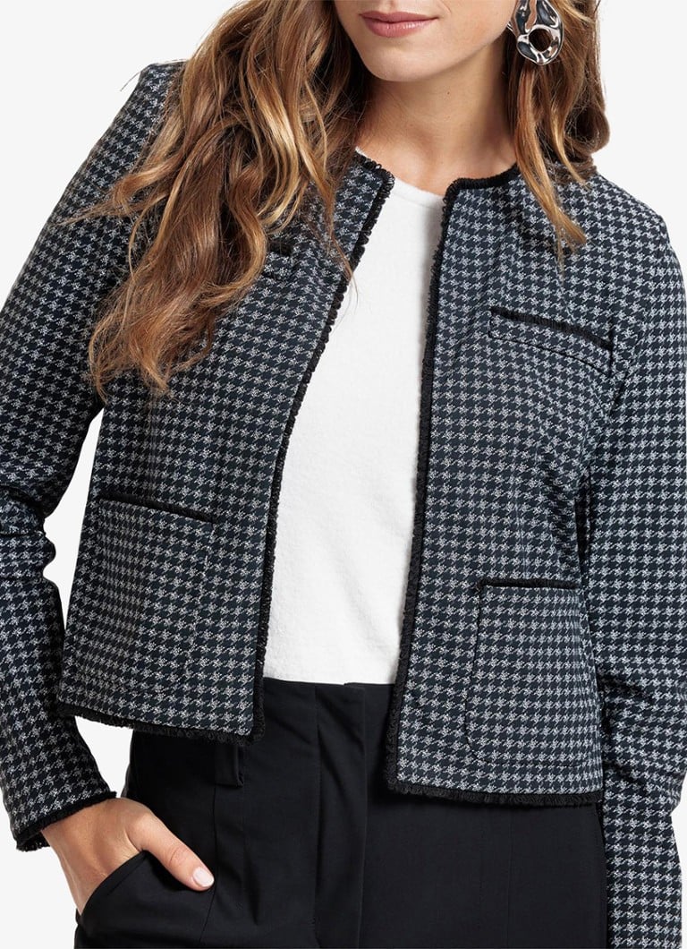 Στούντιο Anneloes Sue cropped houndstooth μπουφάν