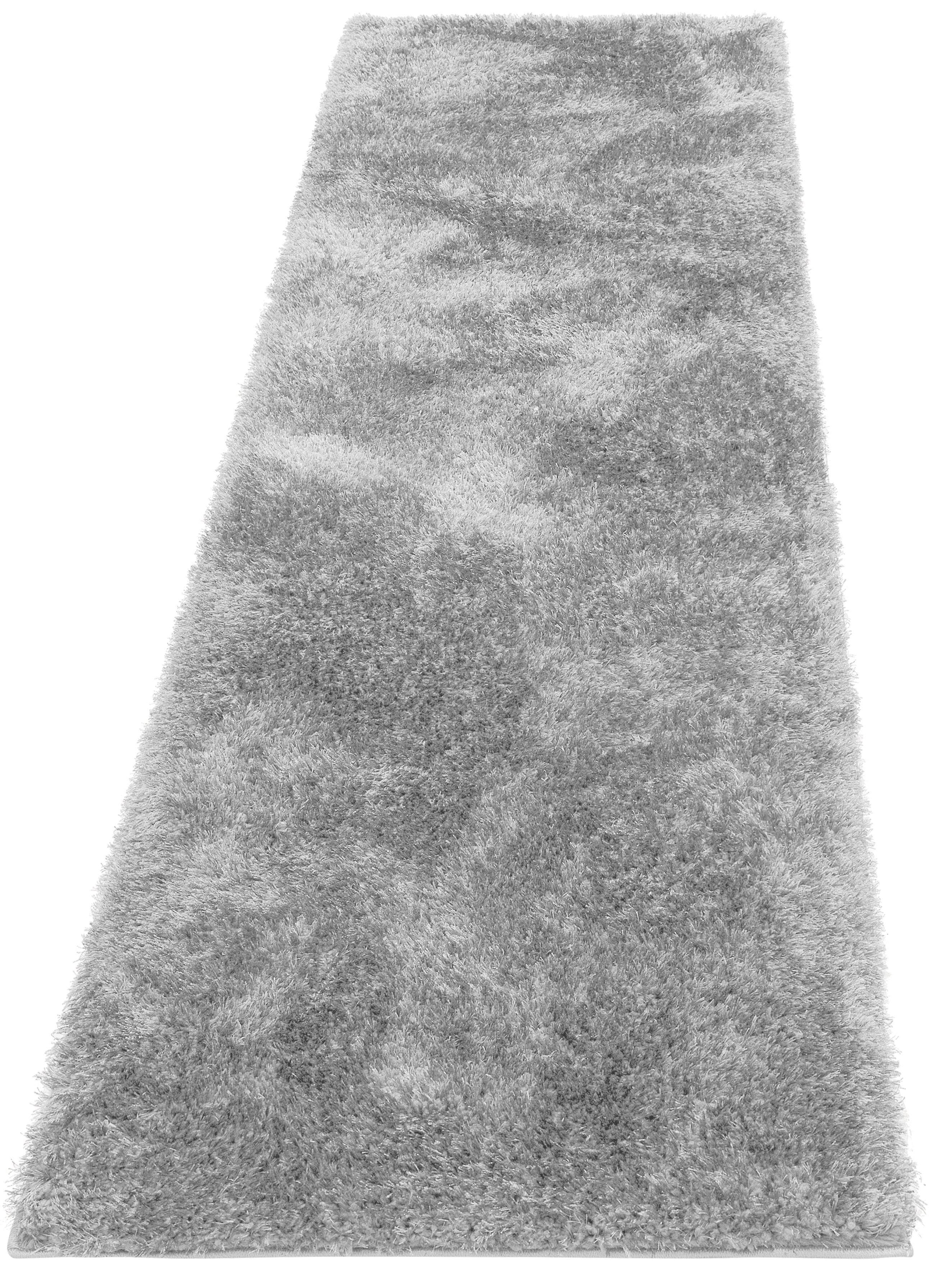 Hochflor-Läufer Malin, Home affaire, rechteckig, Höhe: 43 mm, Uni-Farben, leicht glänzend, besonders flauschig durch Mikrofaser