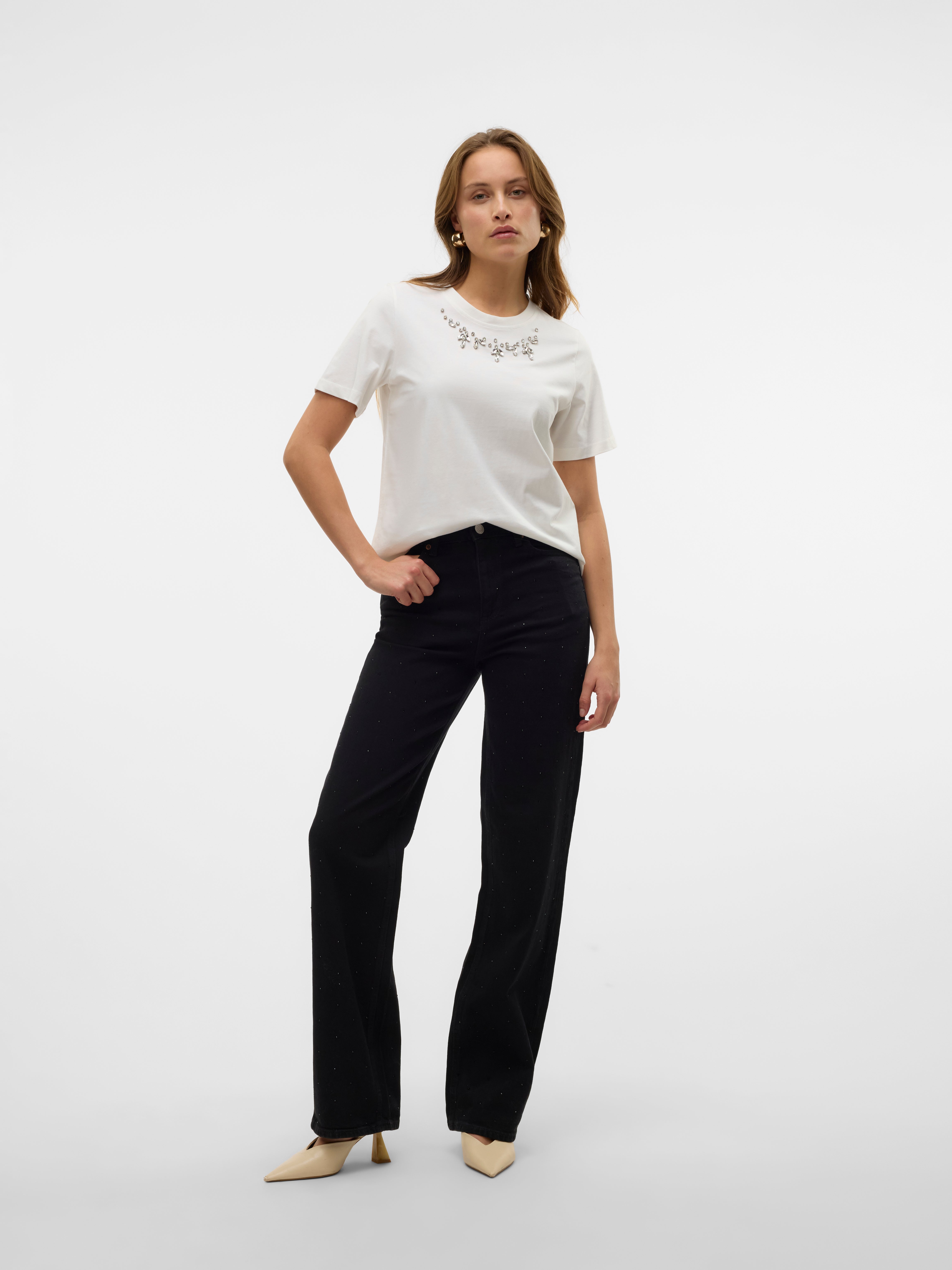 VMTESSA Hohe Taille Weiter Beinschnitt Jeans