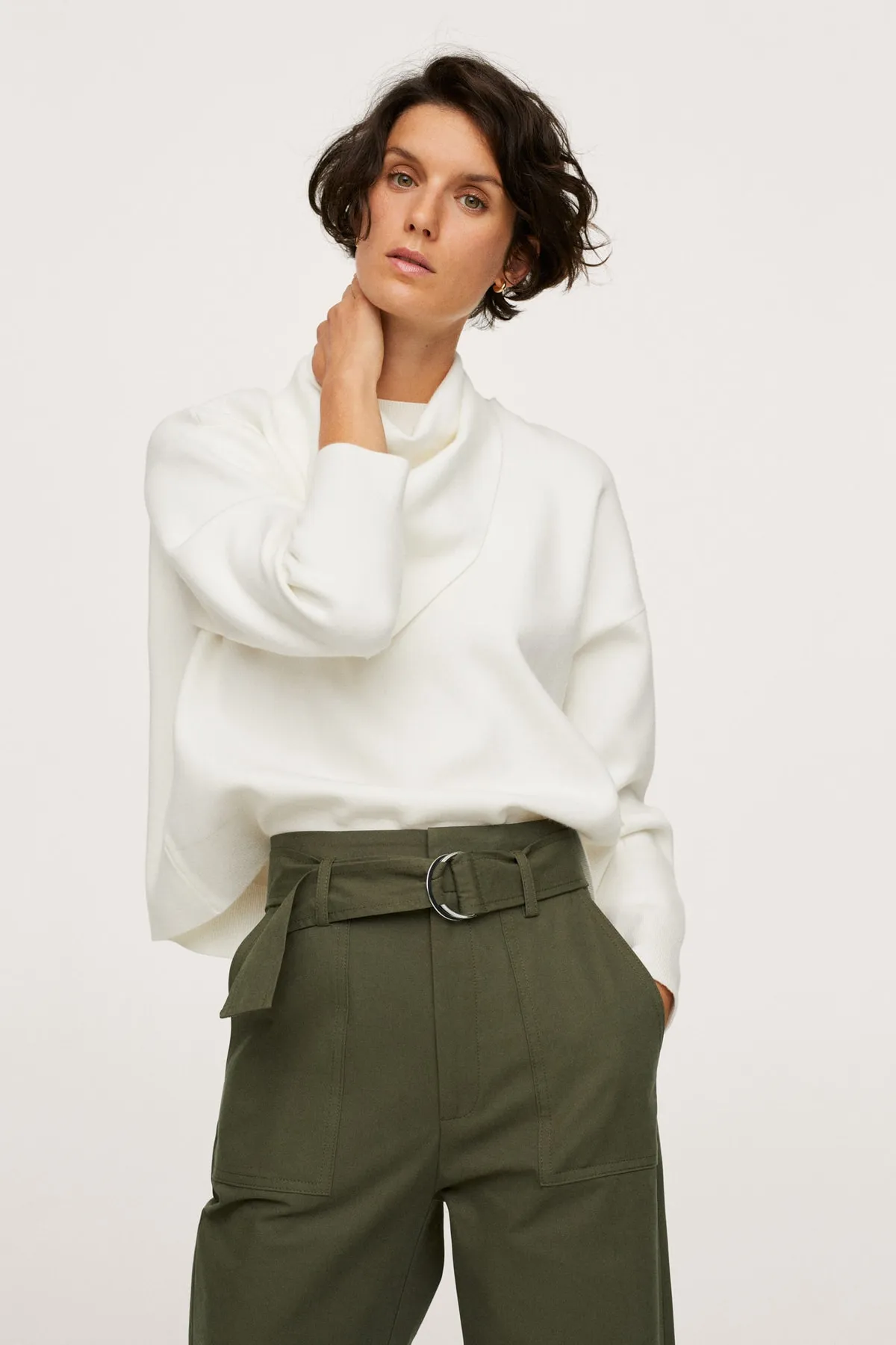 MANGO  Khakifarbene Damenhose 17026323