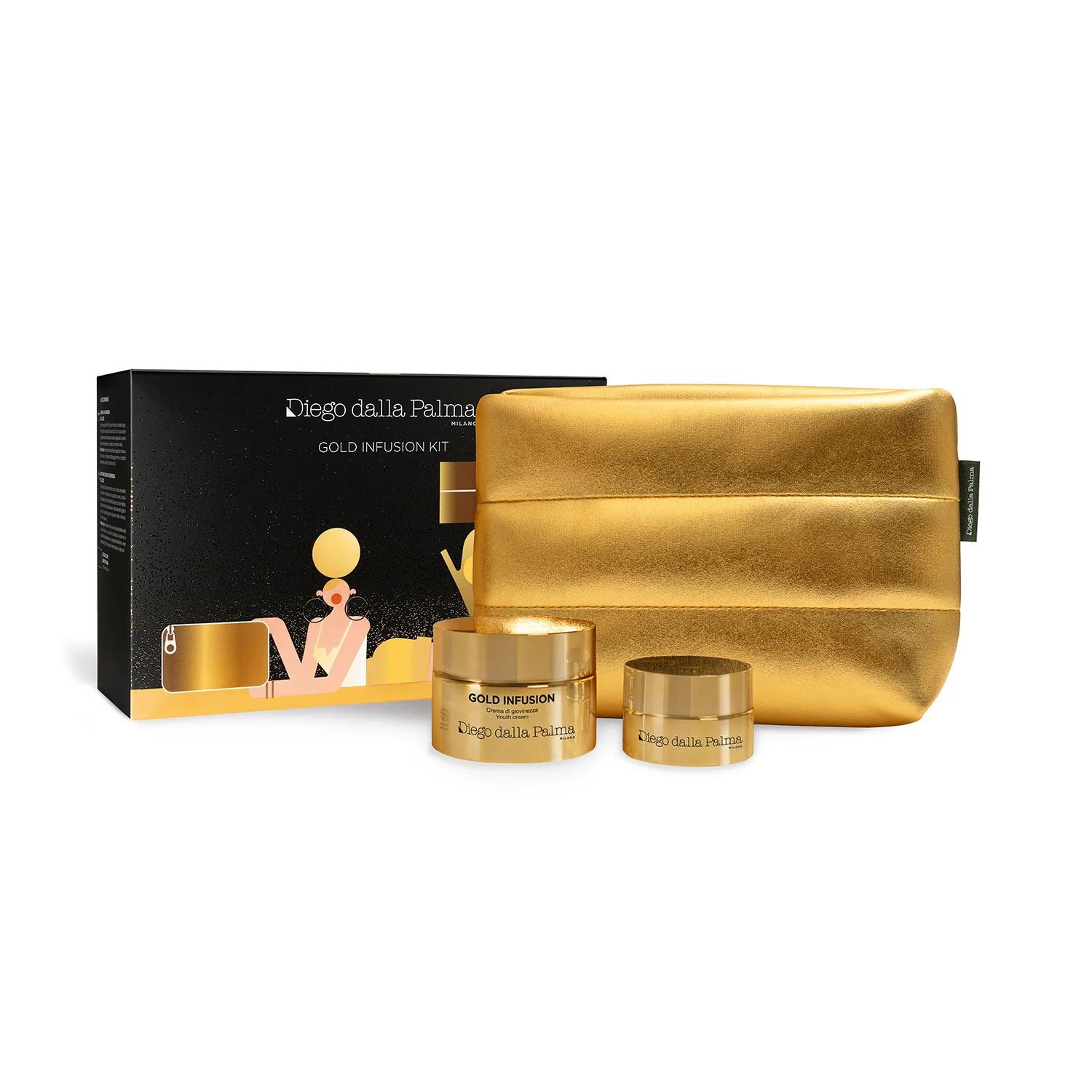 Gold Infusion -sarja Gold Infusion - Ryppyjä ehkäisevä setti, ryppyjä ehkäisevä päivävoide, kosteuttava silmänympärysvoide