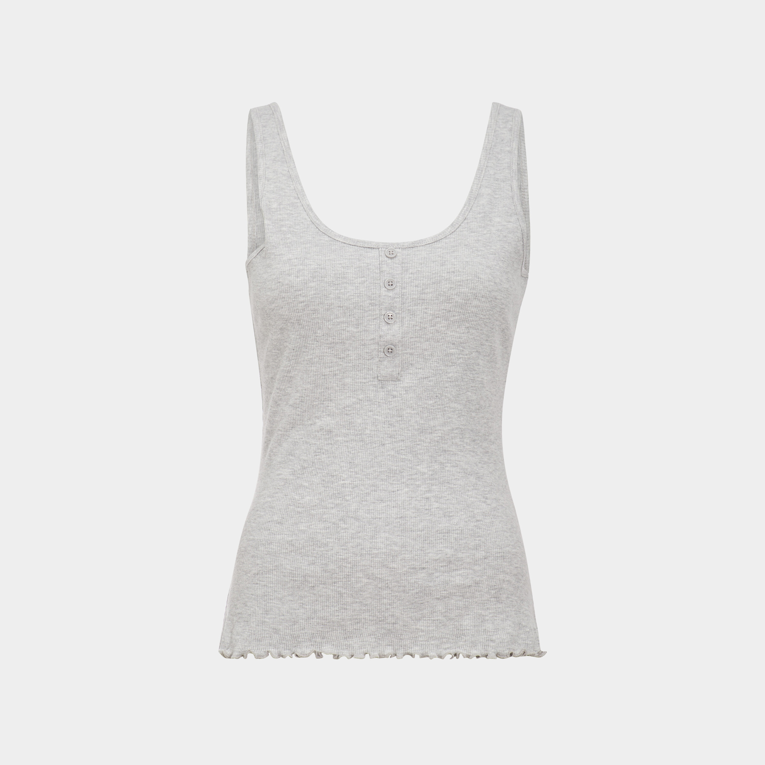 Haut de pyjama débardeur effet côtelé gris femme | La Halle