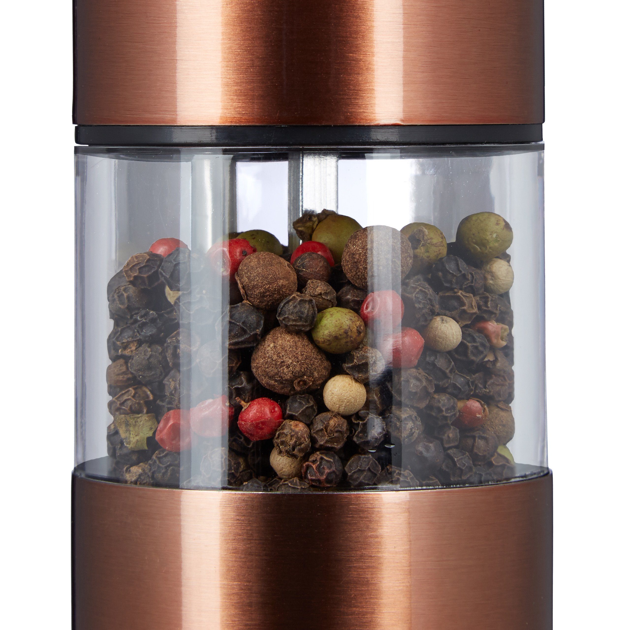 relaxdays Pfeffermühle 2 x Elektrische Pfeffermühle bronze