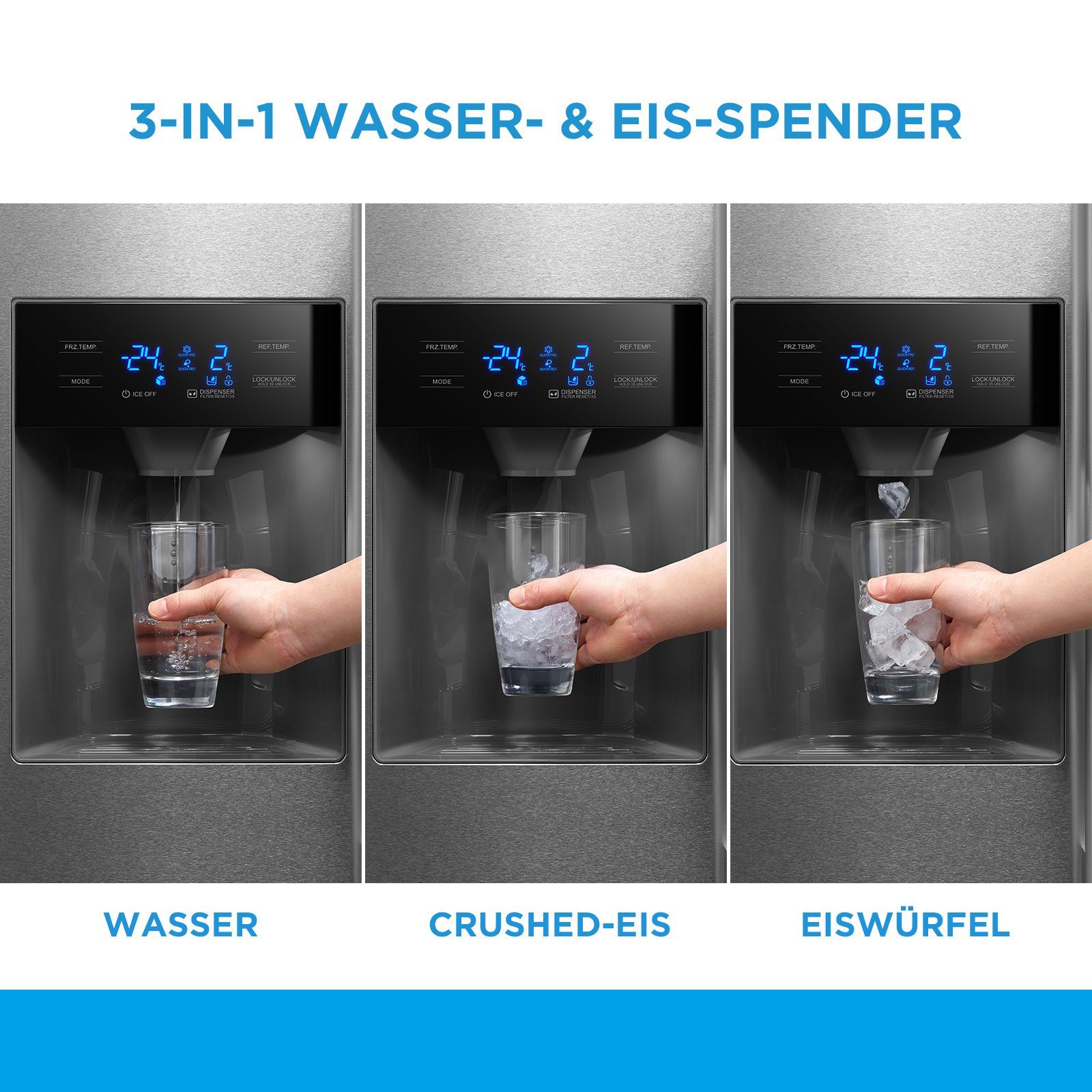 Midea Side-by-Side Serie 6 KS-EIX 6.23, 176.5 cm hoch, 89.7 cm breit