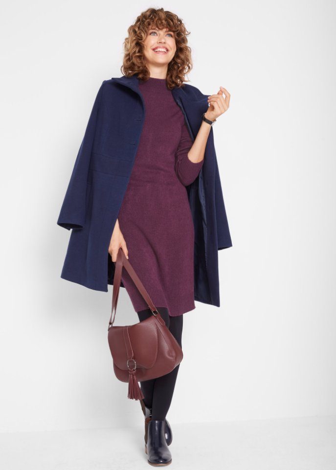 Strickkleid mit Stehkragen