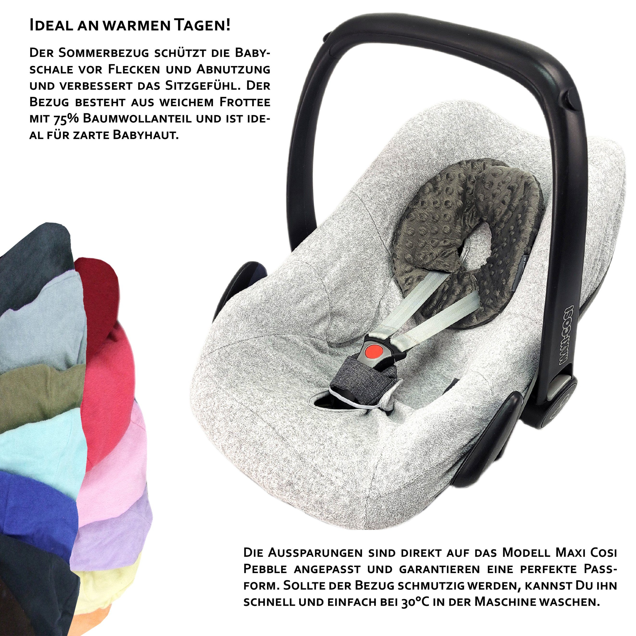 BambiniWelt by Rafael K. Babyschale Sommerbezug Bezug aus Frottee kompatibel mit Maxi Cosi Pebble, ab: Geburt, bis: 14 Monate