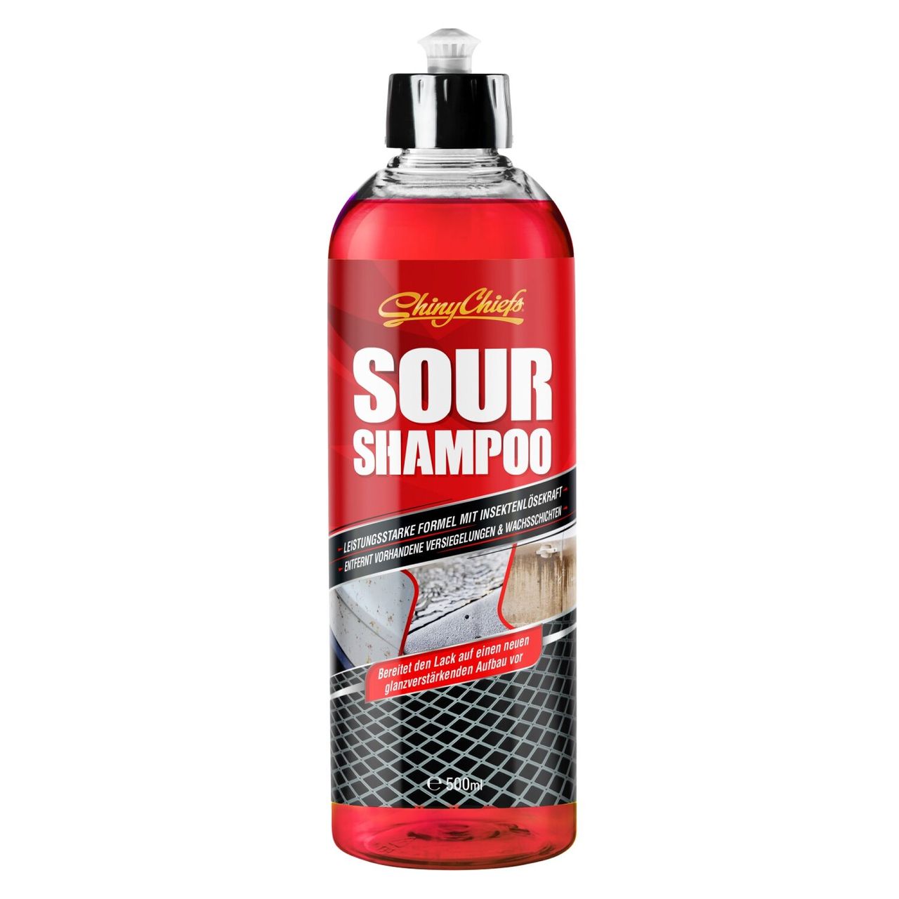 ShinyChiefs SOUR SHAMPOO - INSEKTENLÖSEKRAFT Stark schäumendes Autoshampoo mit extremer Reinigungskraft 500ml