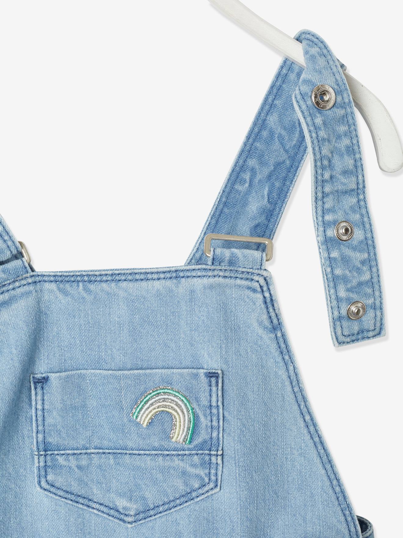 Salopette courte en jean fille double stone
