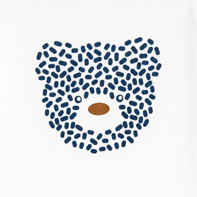 Body petit col ours et rayures (lot de 3) bleu naissance