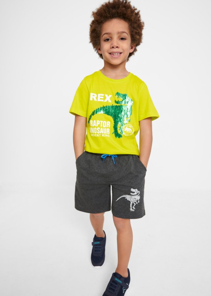 Jungen T-Shirt mit Wendepaillette + kurze Hose (2-tlg.Set)