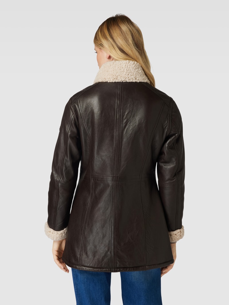 Jacke mit Reverskragen in dunkelbraun