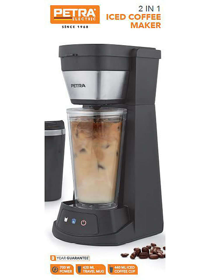 Petra 2in1-Eiskaffee-Maschine in Schwarz/ Silber günstig kaufen onesize