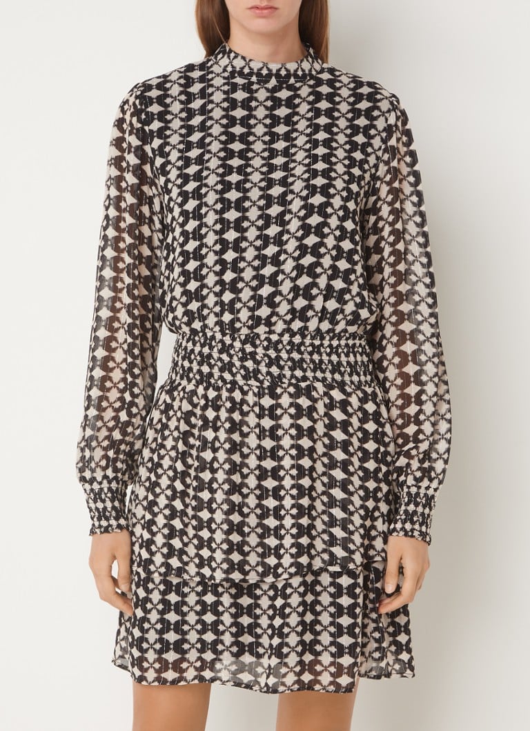 Minivestido de crepé con estampado gráfico y lúrex de Aaiko Gabry