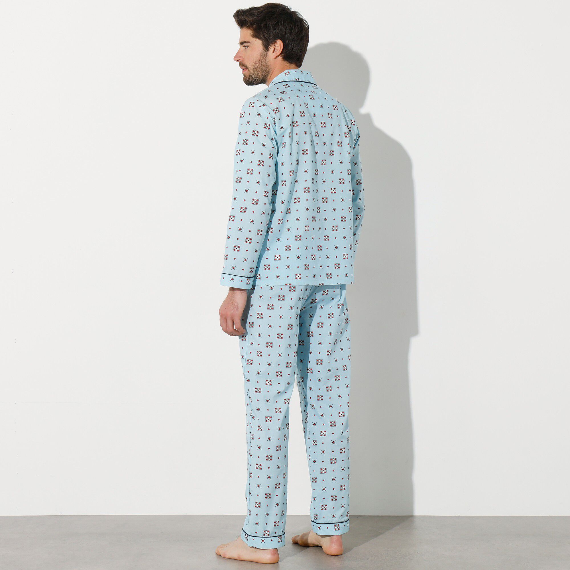 Pyjama imprimé popeline polyester/coton