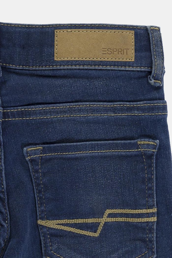 Washed Stretch-Jeans mit Verstellbund