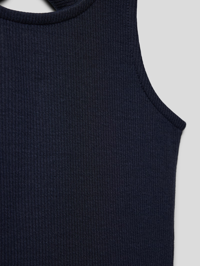 Knielanges Kleid mit rückseitigem Cut Out in blau