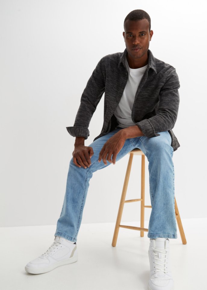Regular Fit Stretch-Jeans m. Komfortschnitt, Straight