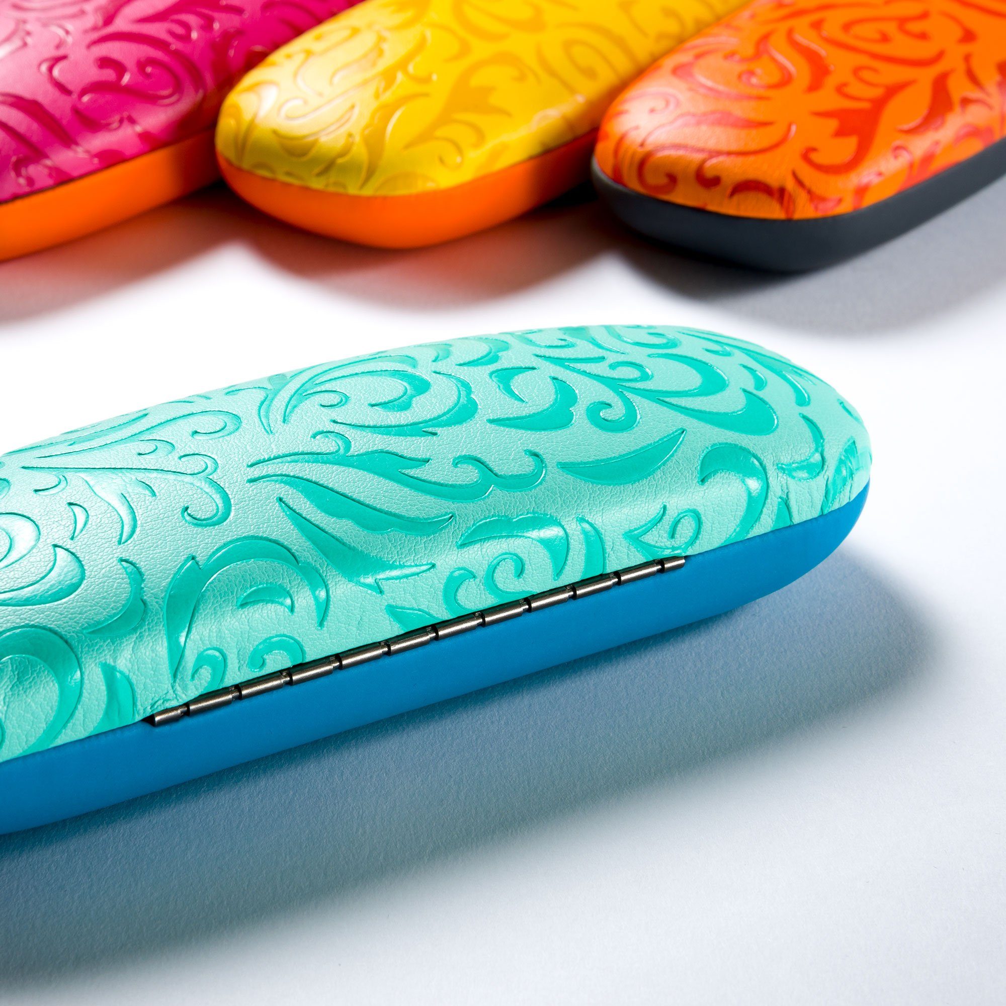 FEFI Brillenetui Hardcase mit geprägten Ornamenten, inklusive Mikrofasertuch