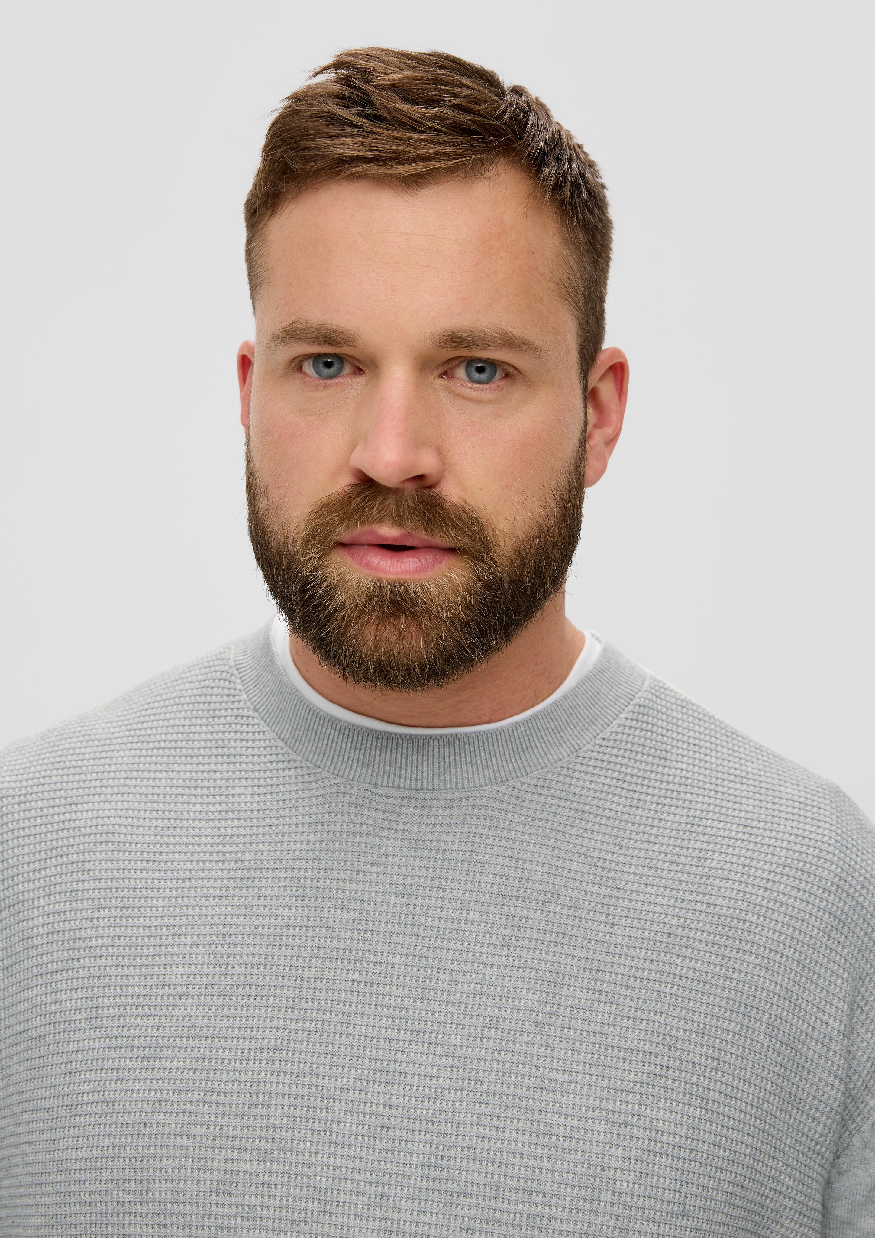 Strickpullover mit Waffelpiqué-Muster  2143412-90W1