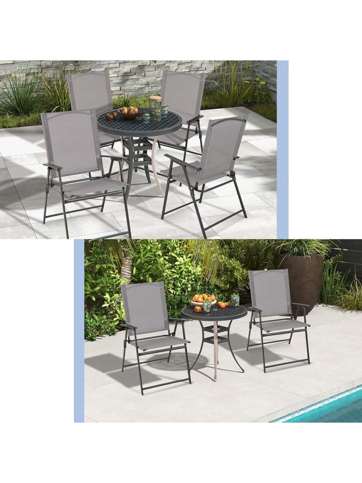 COSTWAY 2er Set Gartenstühle in Grau günstig kaufen onesize