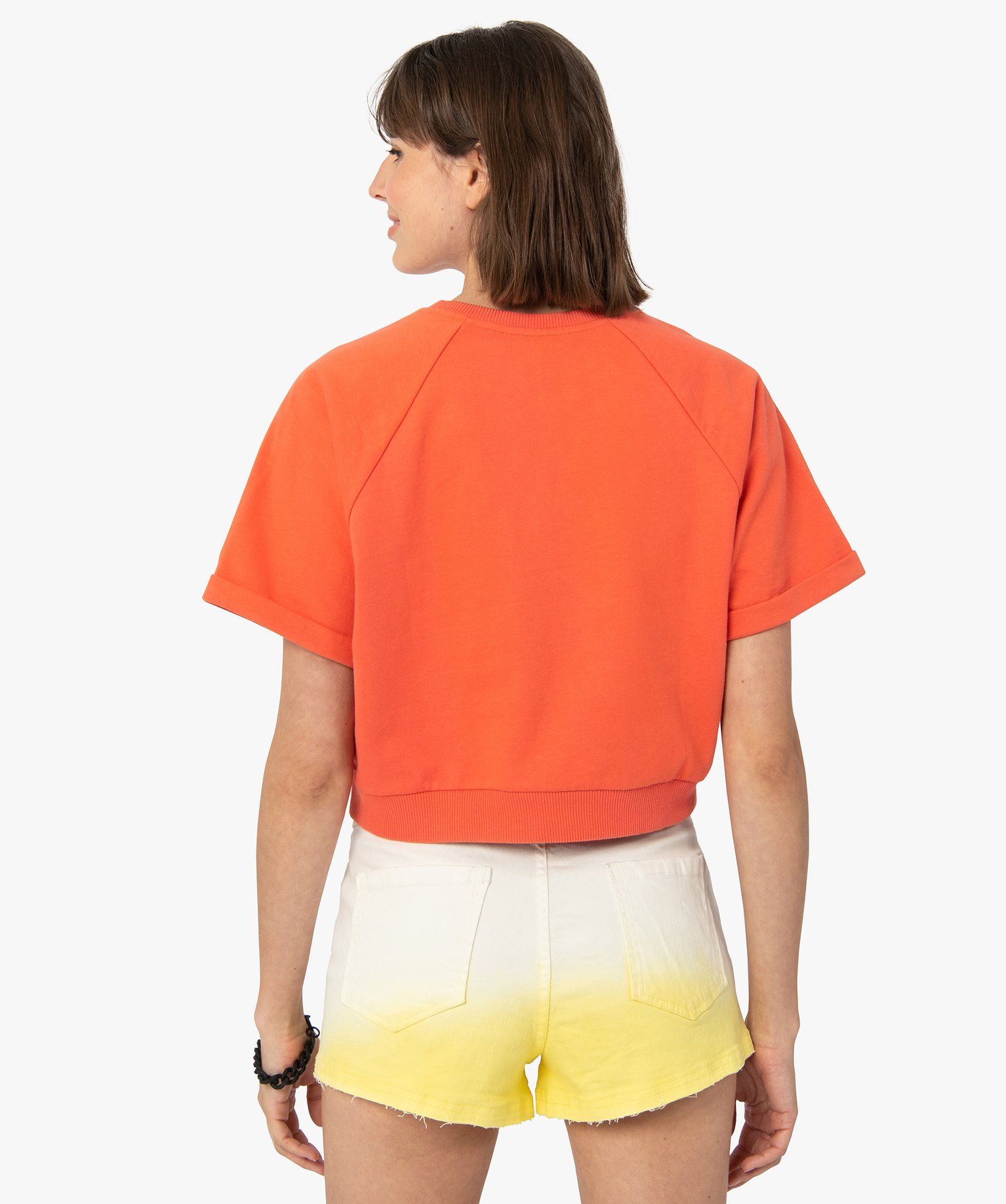 Sweat femme court à manches courtes – Camps United rose | GEMO