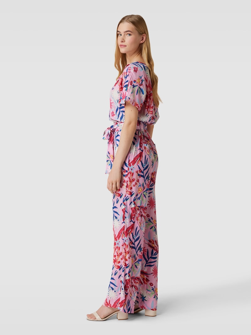 Jumpsuit mit floralem Allover-Muster in pink