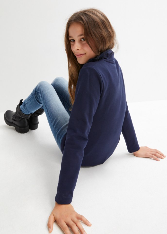 Mädchen Thermo-Langarmshirt mit Stehkragen