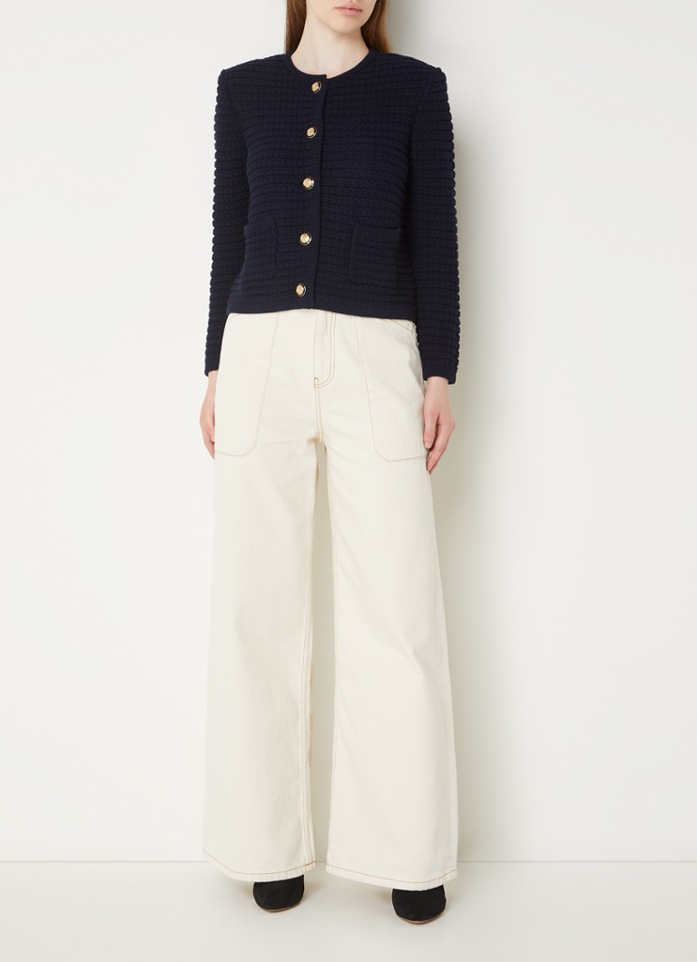Cardigan gros țesut Gaspard de la Ba&sh, cu buzunare aplicate.