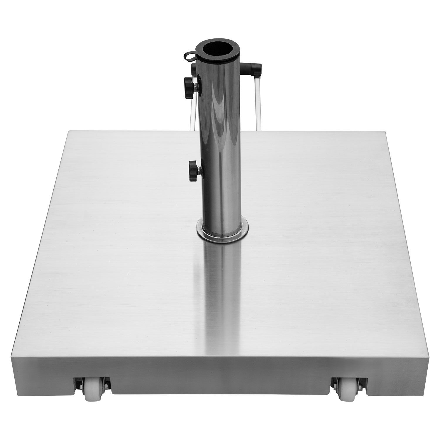 anndora Betonschirmständer Sonnenschirmständer rollbar mit Handgriff max. 48mm + Edelstahlhaube