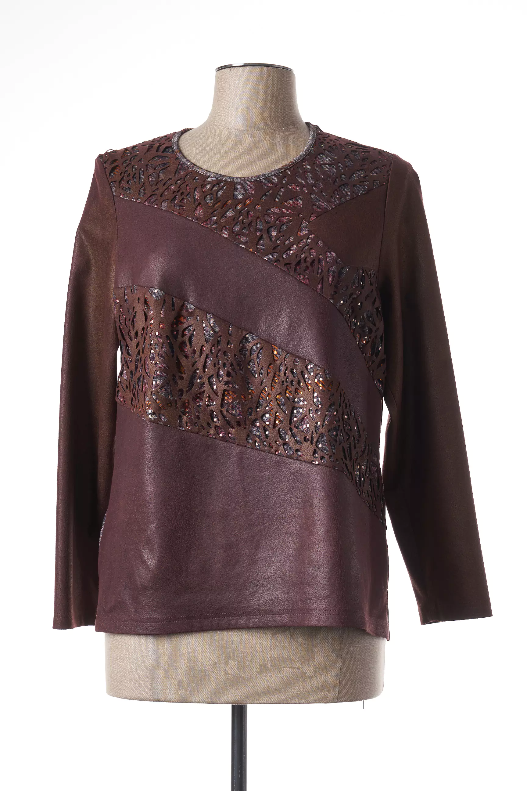 Meri Esca Tshirts Femme couleur marron