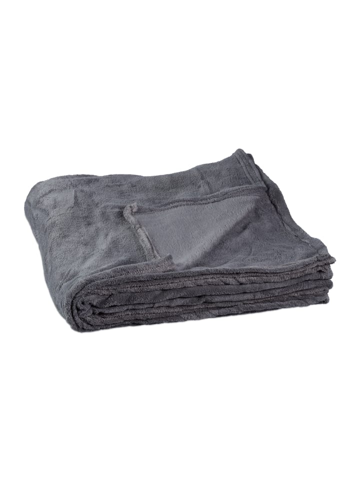 relaxdays Kuscheldecke in Grau - (B)200 x (T)220 cm günstig kaufen onesize