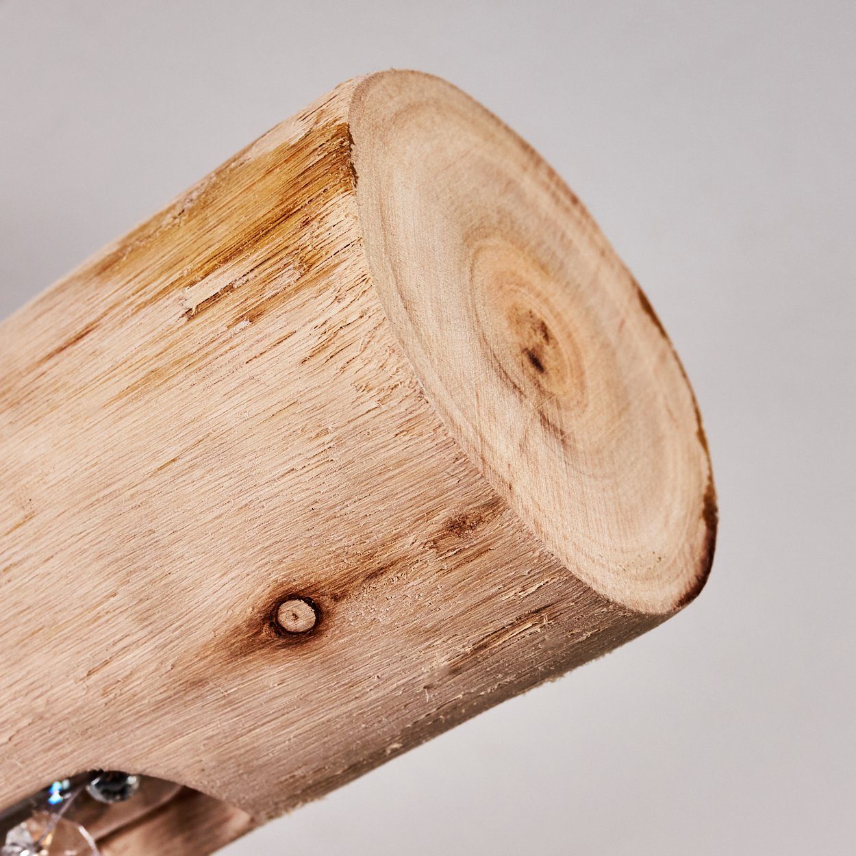 hofstein Deckenleuchte Lipusa längliche Deckenlampe aus Metall Schwarz und Holz, 3000 Kelvin, 1xLED 15 Watt, 1200 Lumen, über herkömmlichen Lichtschalter dimmbar