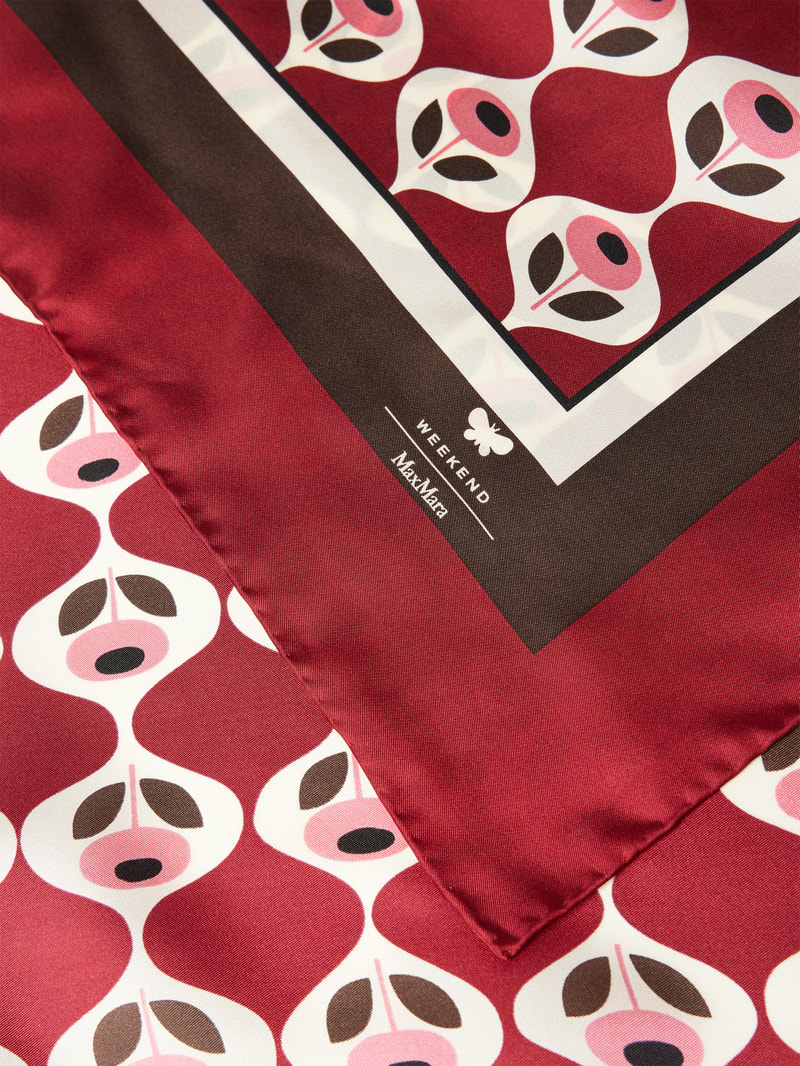 Schal mit Allover-Muster Modell 'ONESTO' in bordeaux rot