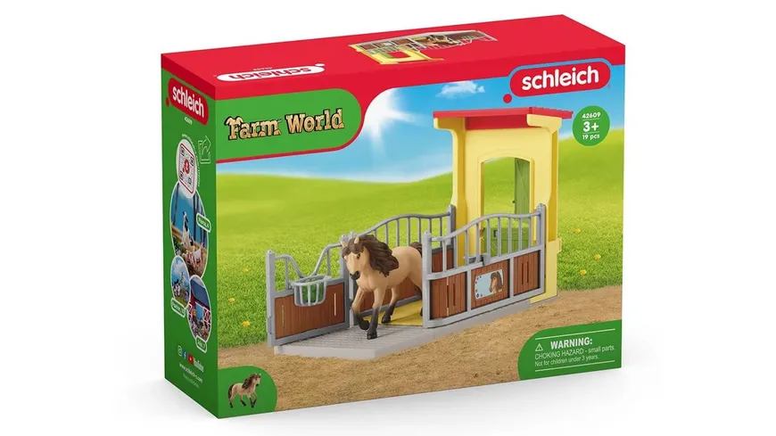 Schleich 42609 - Ponybox mit Islandpferd Hengst
