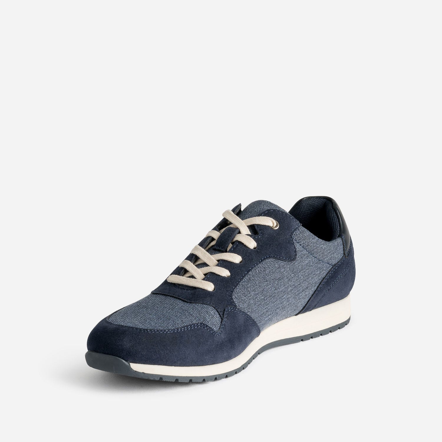 Tennis bleu marine bi matière